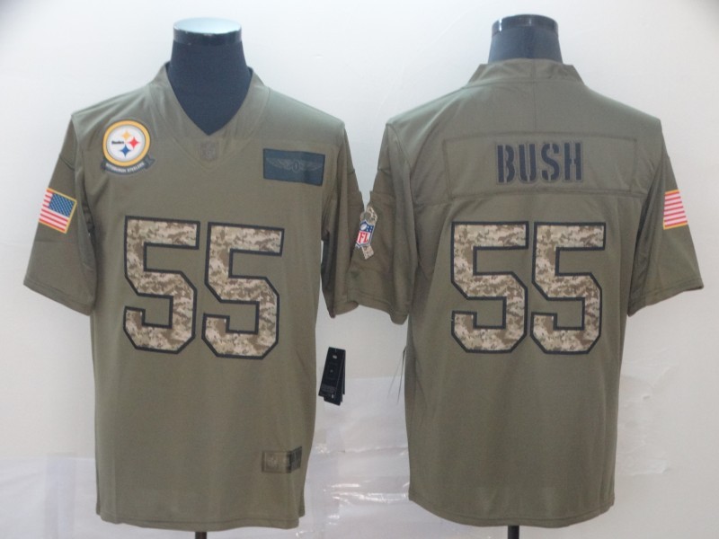 Men's Pittsburgh Steelers Devon Bush Jr. #55 Brown Jersey